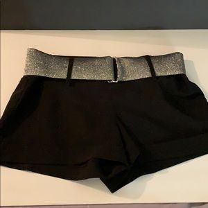 Black pull up dressy shorts with belt